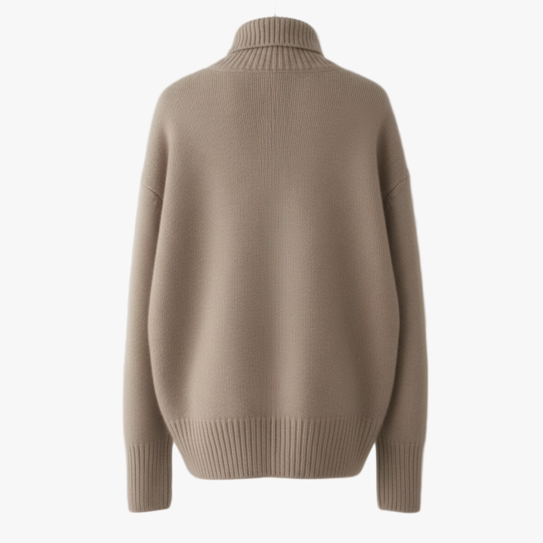 The Amara Roll-Neck Jumper Beige-sweater-Loucelia-2XS-Loucelia