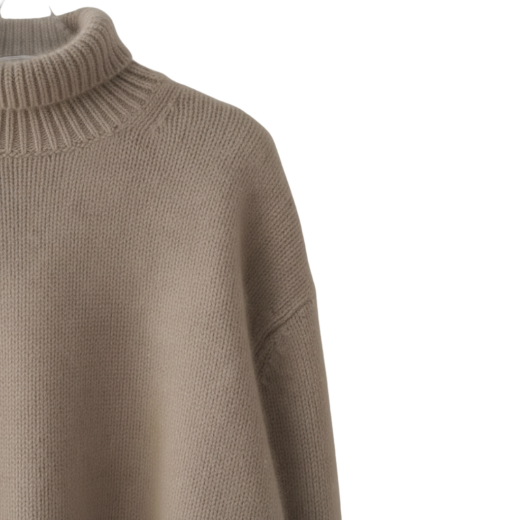 Amara | Roll-Neck Jumper-sweater-Loucelia-Beige-2XS-Loucelia