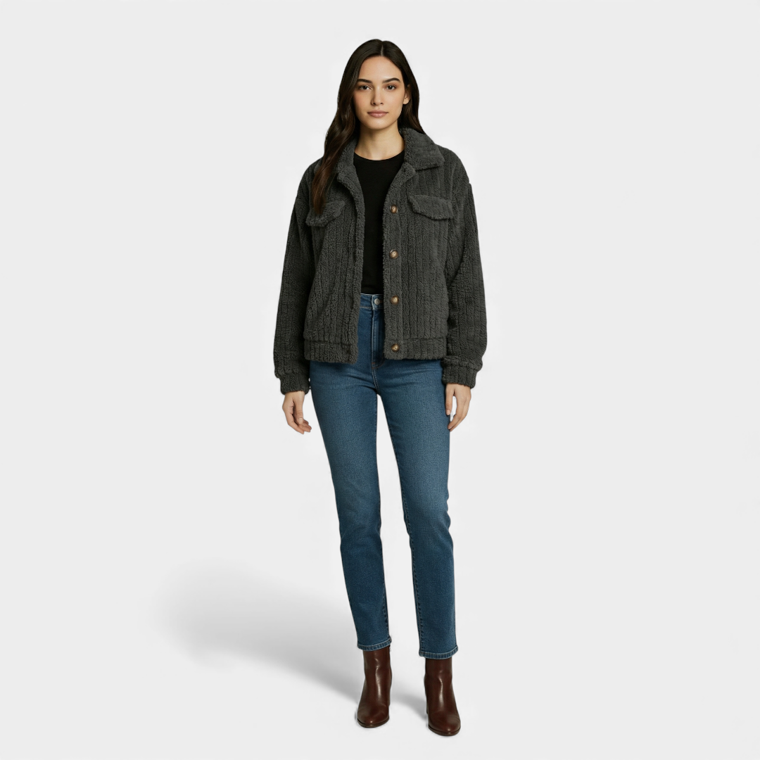 Black Faux Fur Coat Winter Jacket for Women-Jackets-Loucelia-Black-XS-Loucelia