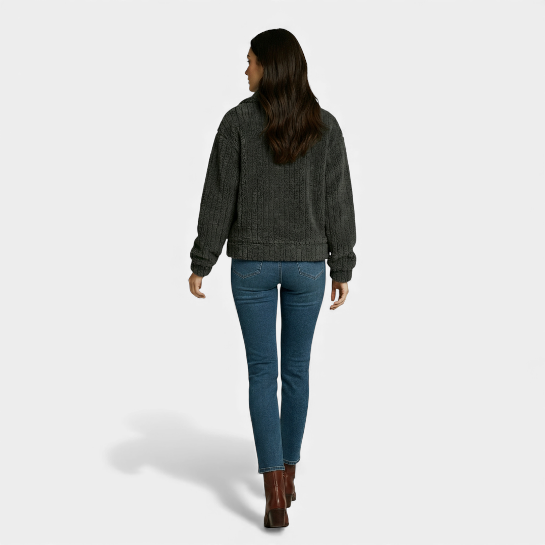 Black Faux Fur Coat Winter Jacket for Women-Jackets-Loucelia-Black-XS-Loucelia