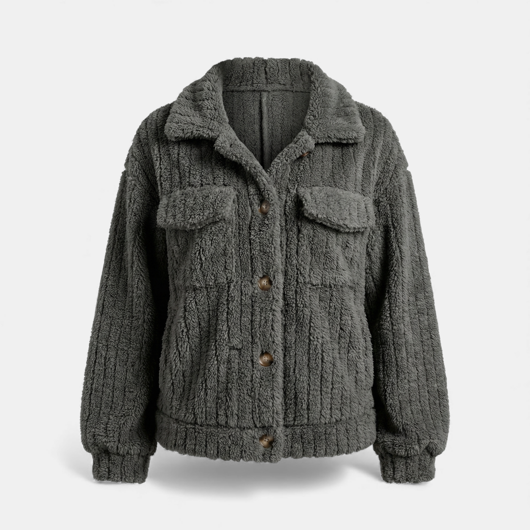 Black Faux Fur Coat Winter Jacket for Women-Jackets-Loucelia-Dark Grey-XS-Loucelia