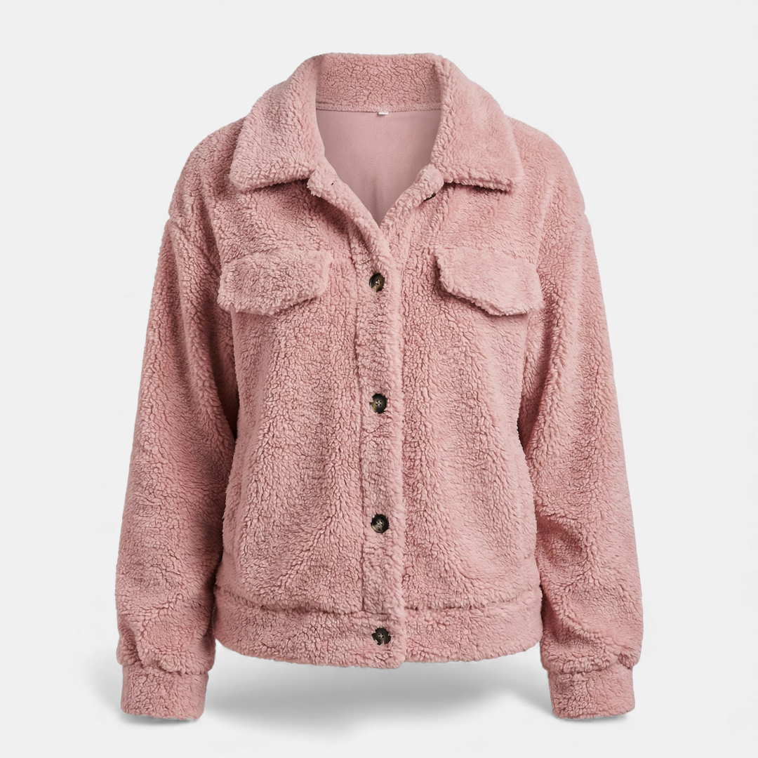 Black Faux Fur Coat Winter Jacket for Women-Jackets-Loucelia-Pink-XS-Loucelia