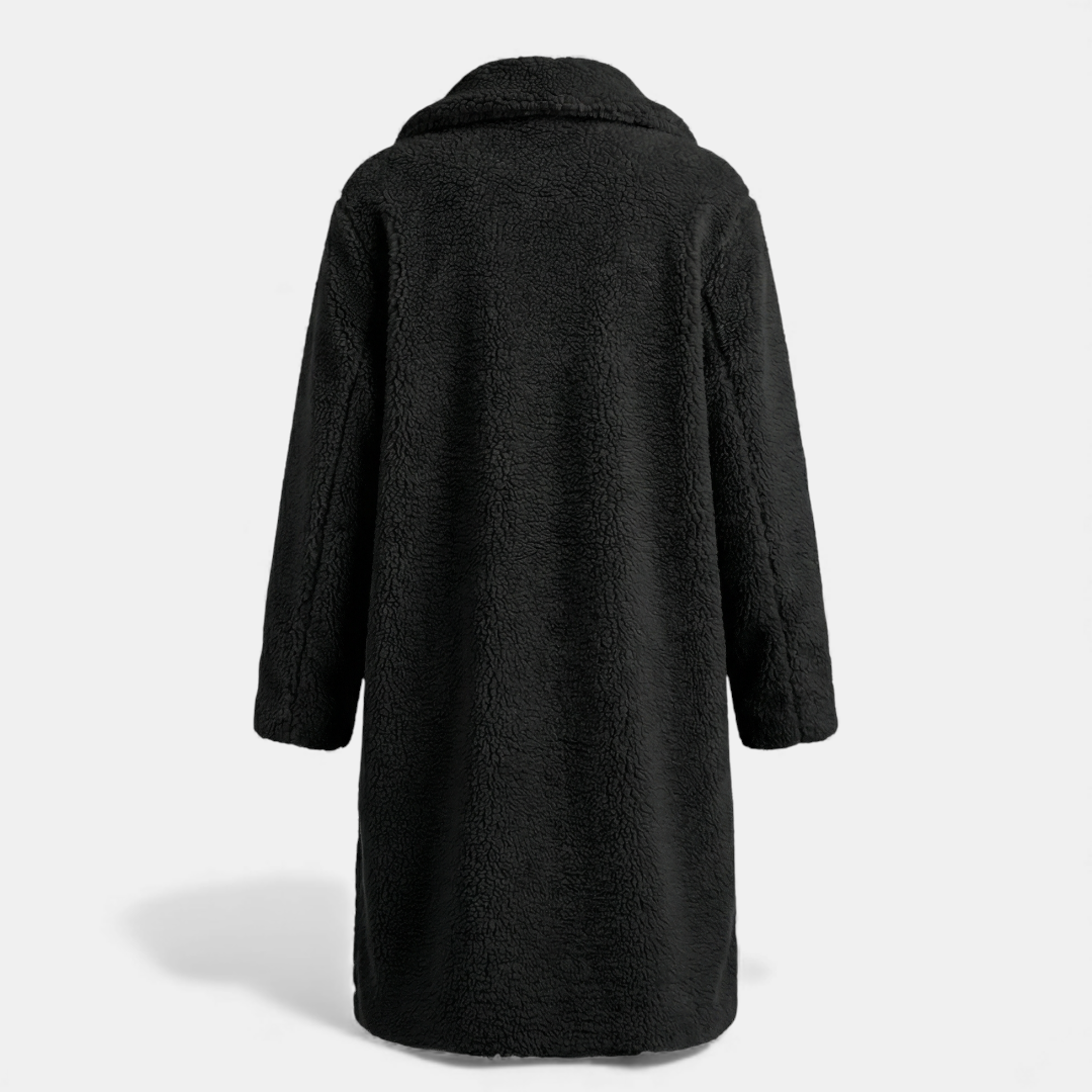 Black Faux Fur Winter Coat for Women-Coats-Loucelia-Black-XS-Loucelia