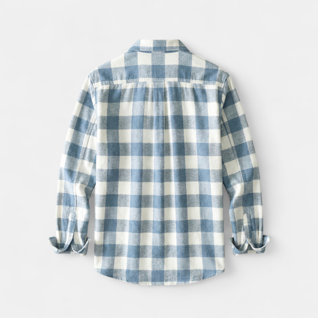 Checked Flannel Shirt for Women-Jackets-Loucelia-Blue-XS-Loucelia