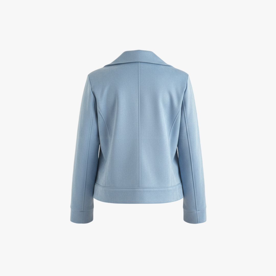 Double Breasted Suede Look Jacket for Women-jacket-Loucelia-S-Loucelia