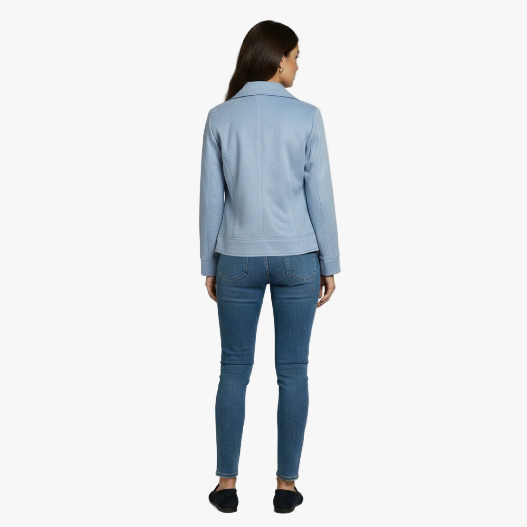 Double Breasted Suede Look Jacket for Women-jacket-Loucelia-S-Loucelia