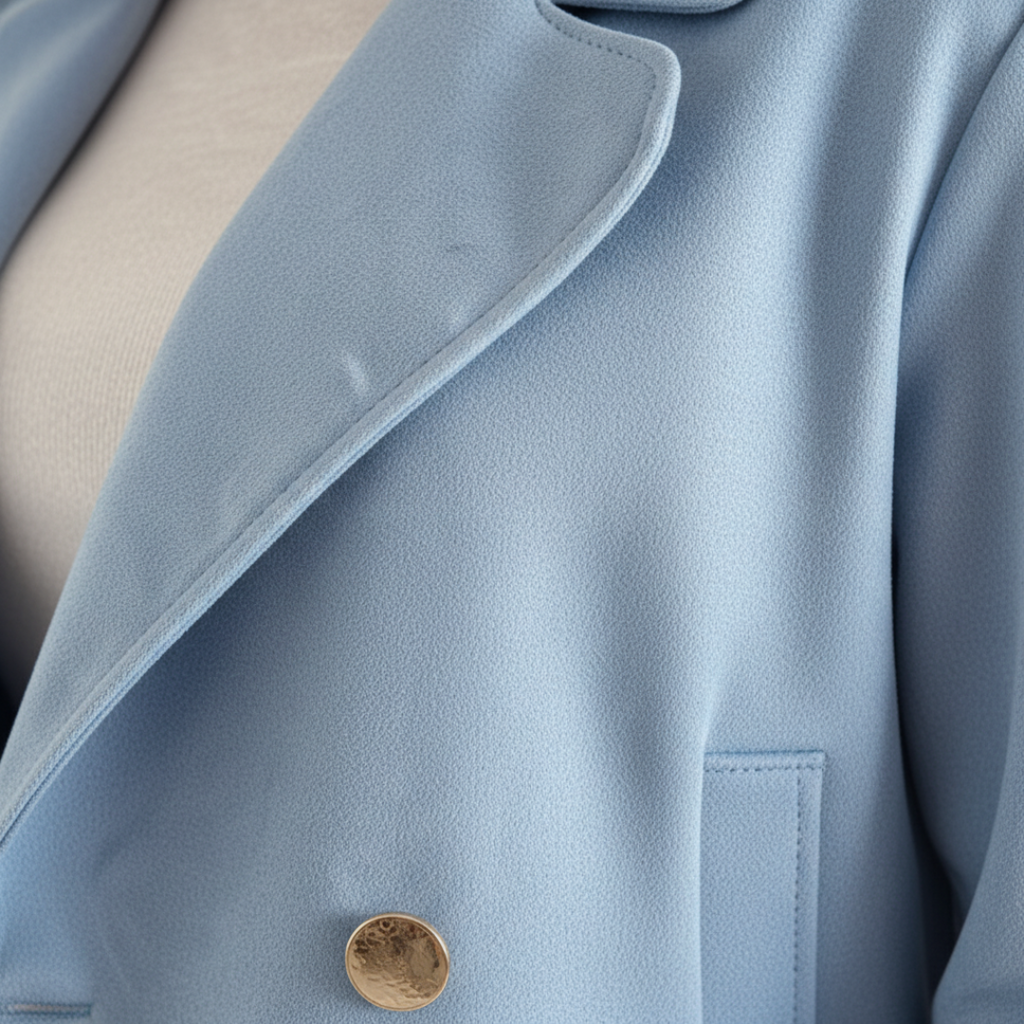 Double Breasted Suede Look Jacket for Women-jacket-Loucelia-S-Loucelia