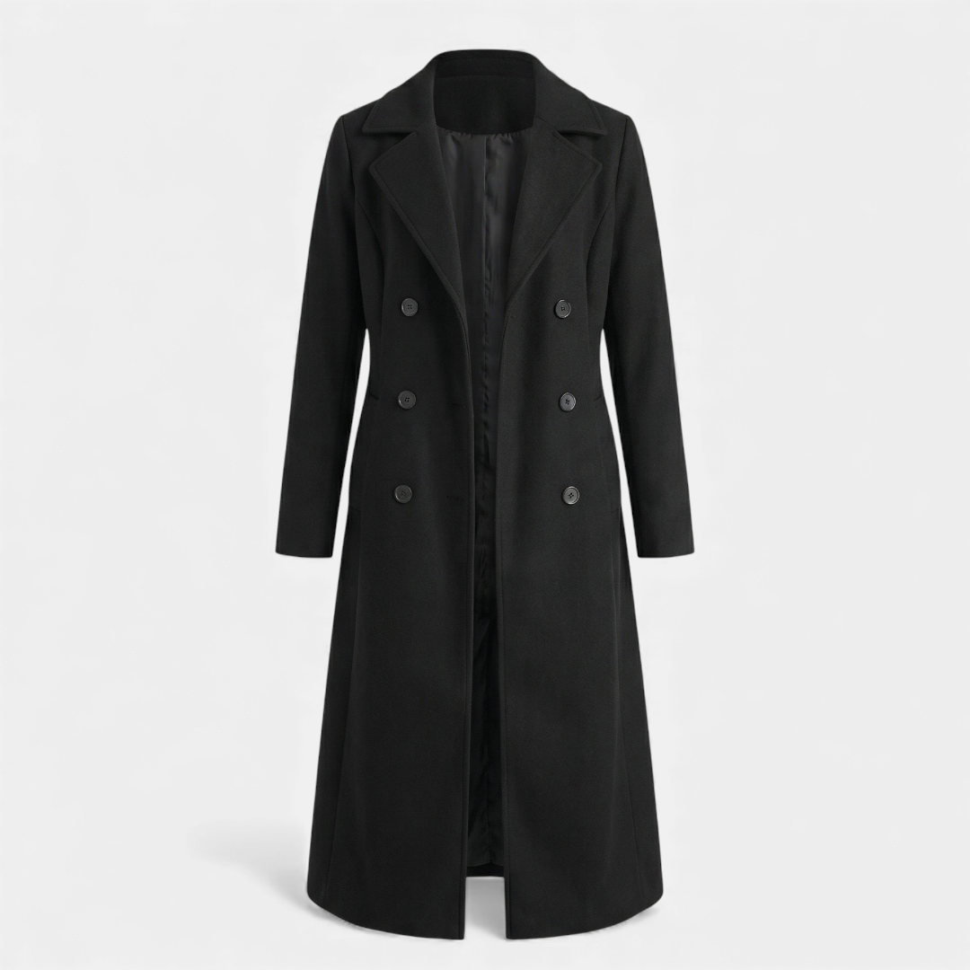Elegant Outerwear Double-Breasted Trench For Women-Coats-Loucelia-Grey-S-Loucelia