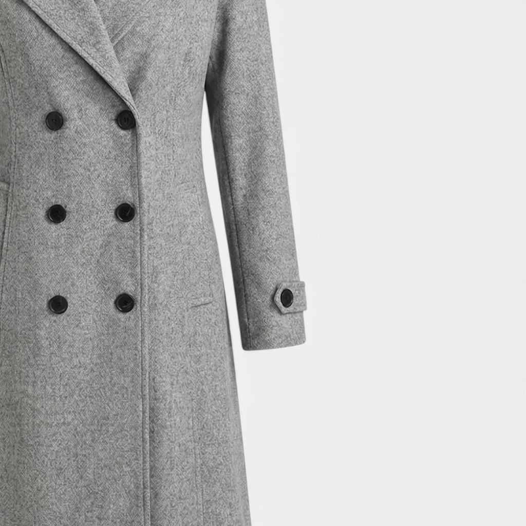 Elegant Outerwear Double-Breasted Trench For Women-Coats-Loucelia-Grey-S-Loucelia