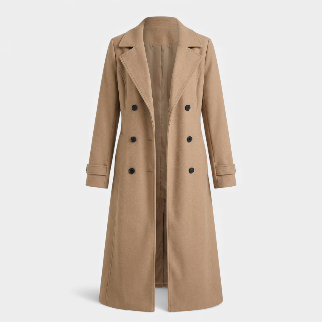 Elegant Outerwear Double-Breasted Trench For Women-Coats-Loucelia-Grey-S-Loucelia