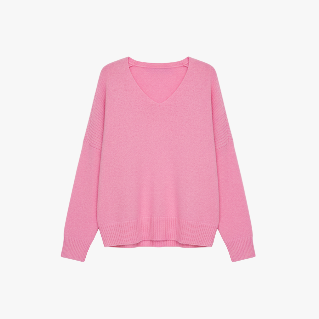 The Elise Soft Knit Jumper Pink-sweater-Loucelia-S-Loucelia