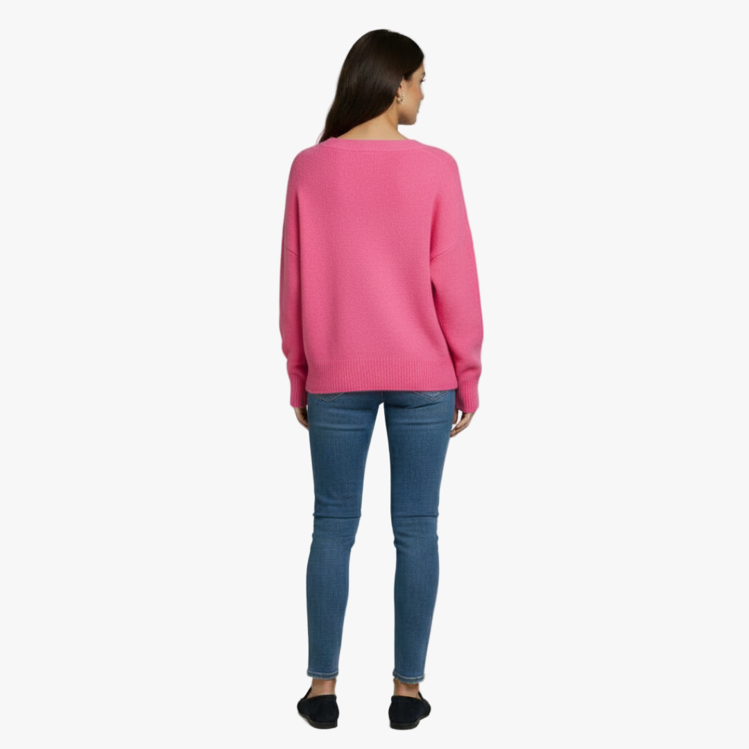 The Elise Soft Knit Jumper Pink-sweater-Loucelia-S-Loucelia
