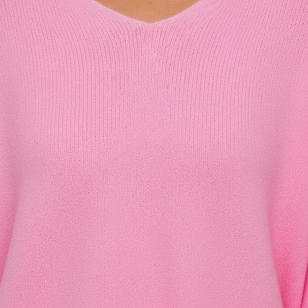 The Elise Soft Knit Jumper Pink-sweater-Loucelia-S-Loucelia