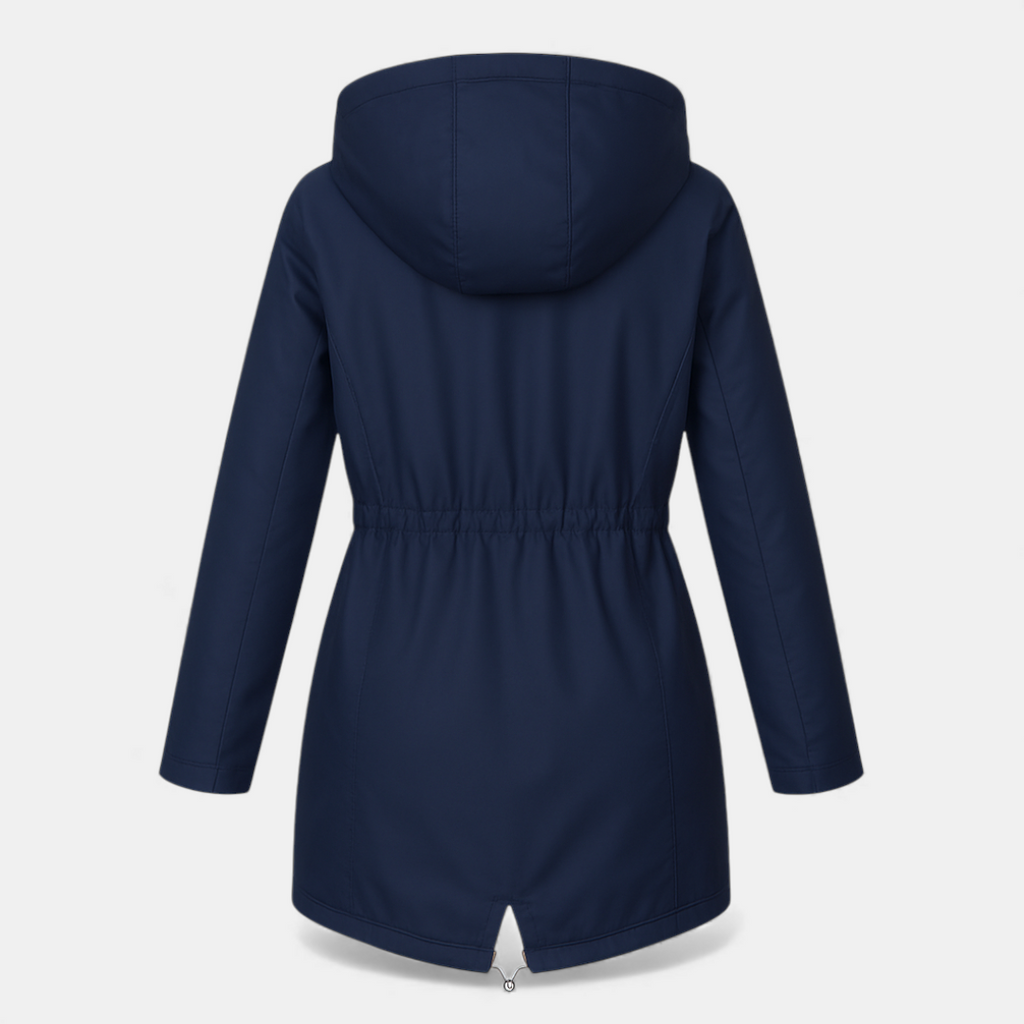 Fleece Lined Hooded Winter Coat for Women-Coats-Loucelia-Navy-L-Loucelia