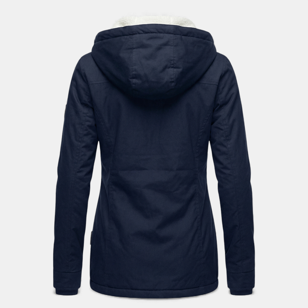 Fleece Lined Winter Parka for Women-Coats-Loucelia-Navy-XS-Loucelia