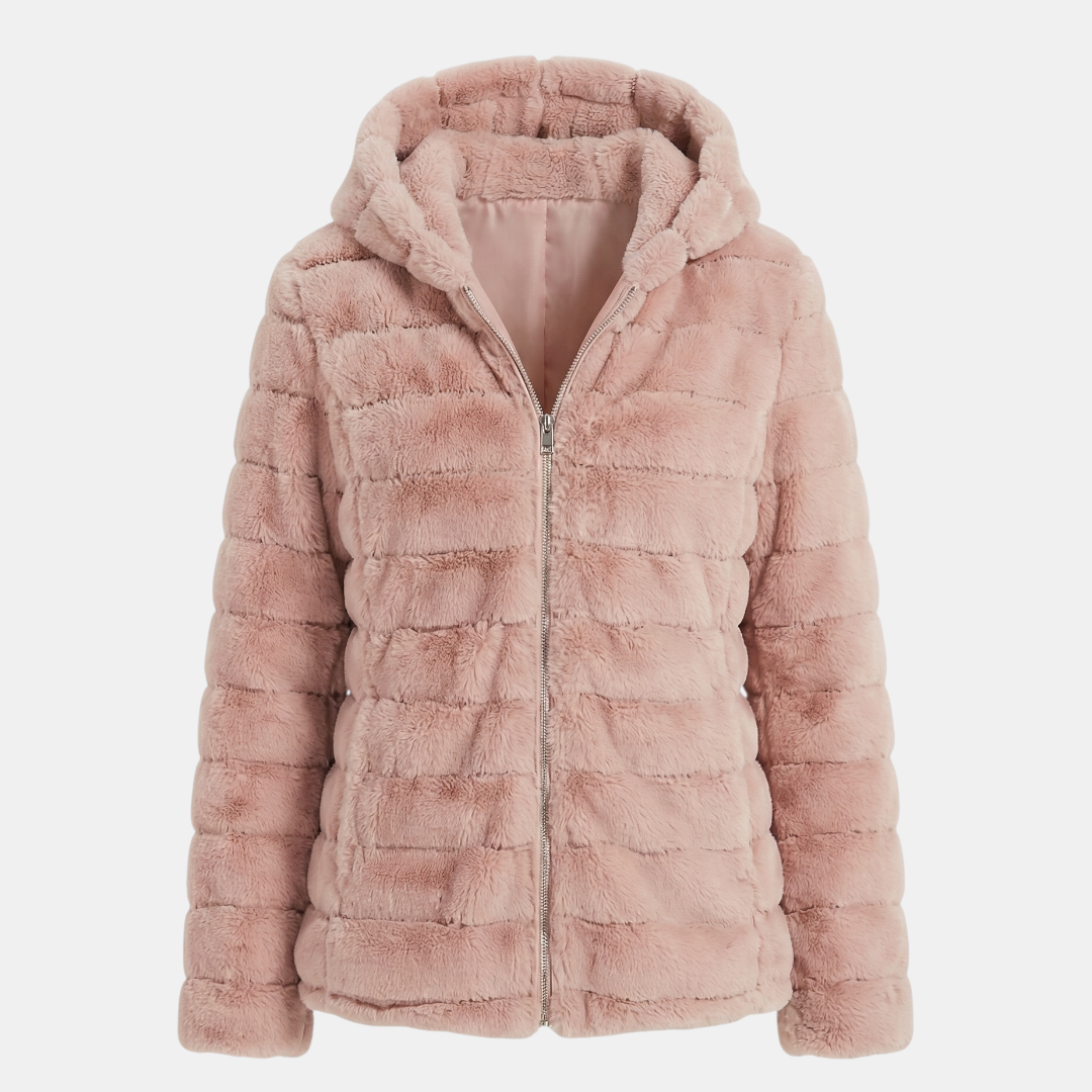 Fluffy Hooded Padded Jacket for Women-Jackets-Loucelia-Green-XS-Loucelia