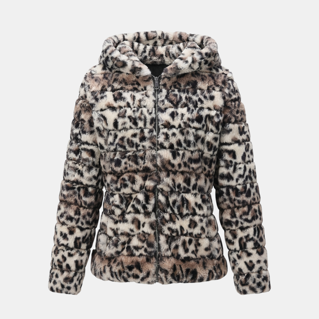 Fluffy Hooded Padded Jacket for Women-Jackets-Loucelia-Green-XS-Loucelia