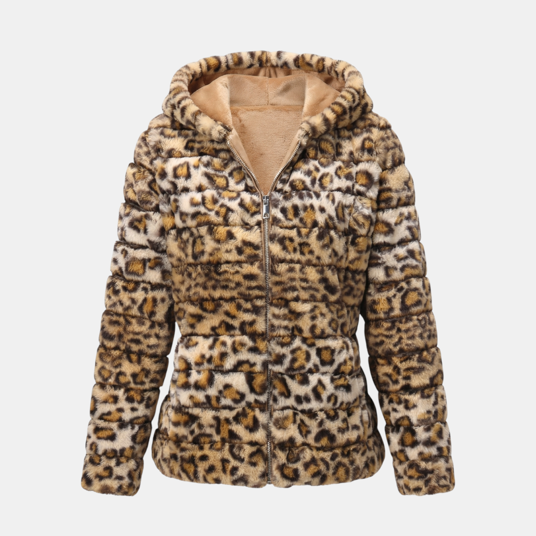 Fluffy Hooded Padded Jacket for Women-Jackets-Loucelia-Green-XS-Loucelia