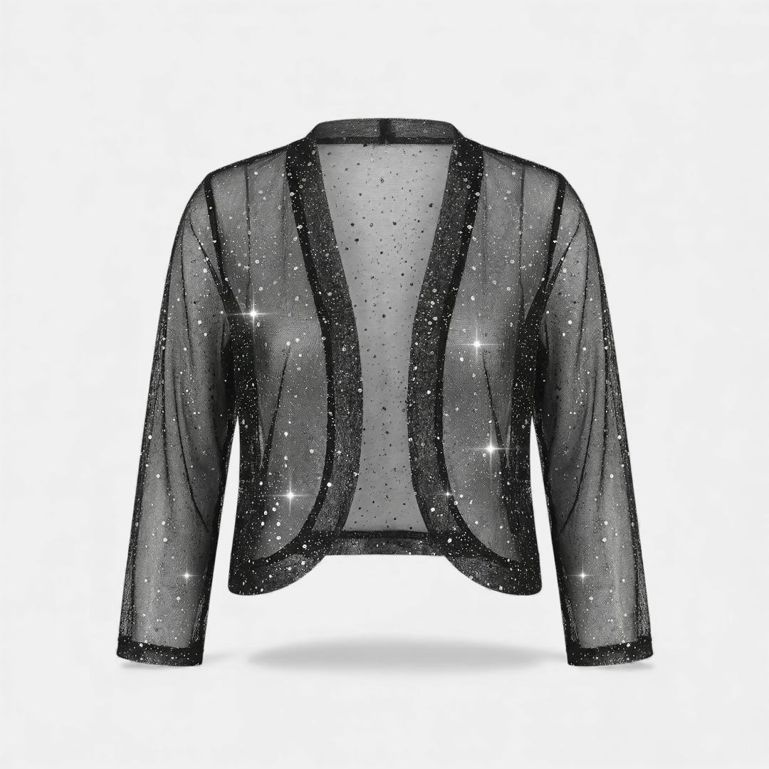 Glitter Mesh Cardigan Jacket for Women-cardigan-Loucelia-Green-S-Loucelia