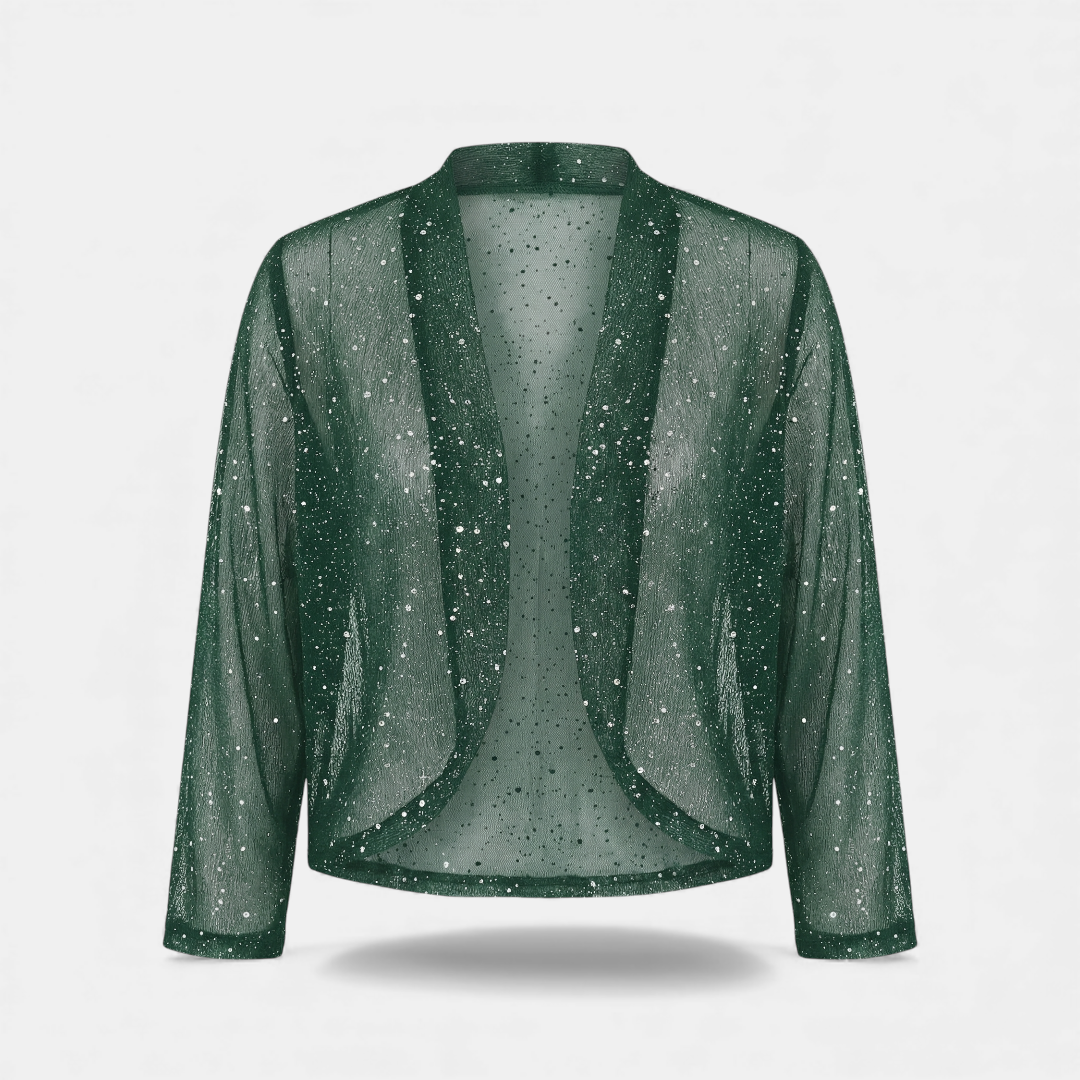 Glitter Mesh Cardigan Jacket for Women-cardigan-Loucelia-Green-S-Loucelia