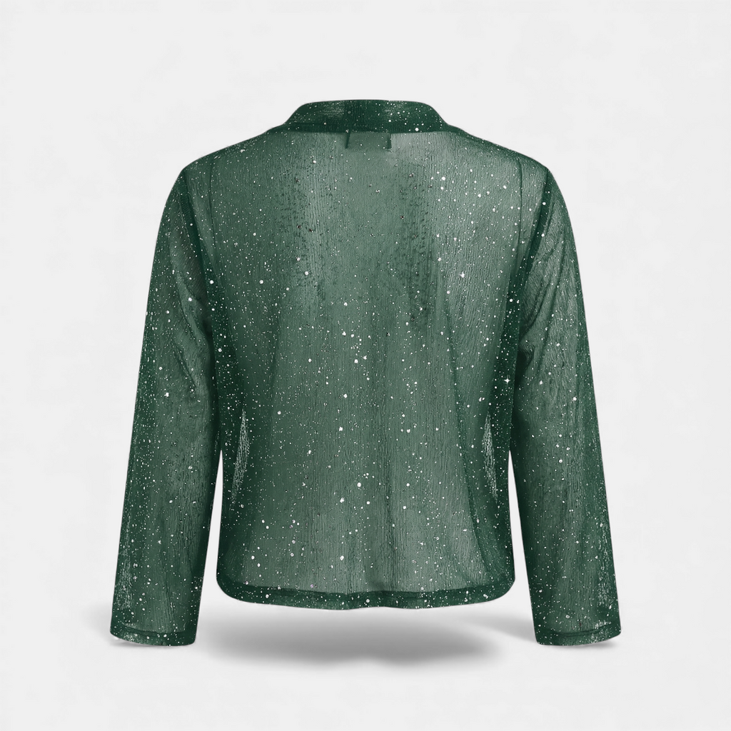 Glitter Mesh Cardigan Jacket for Women-cardigan-Loucelia-Green-S-Loucelia