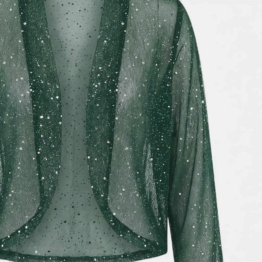 Glitter Mesh Cardigan Jacket for Women-cardigan-Loucelia-Green-S-Loucelia