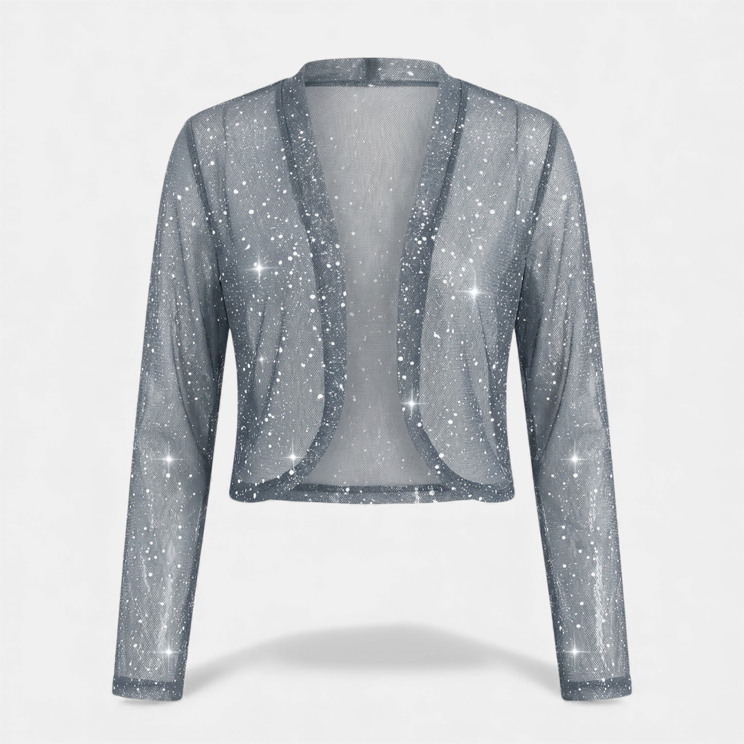 Glitter Mesh Cardigan Jacket for Women-cardigan-Loucelia-Green-S-Loucelia