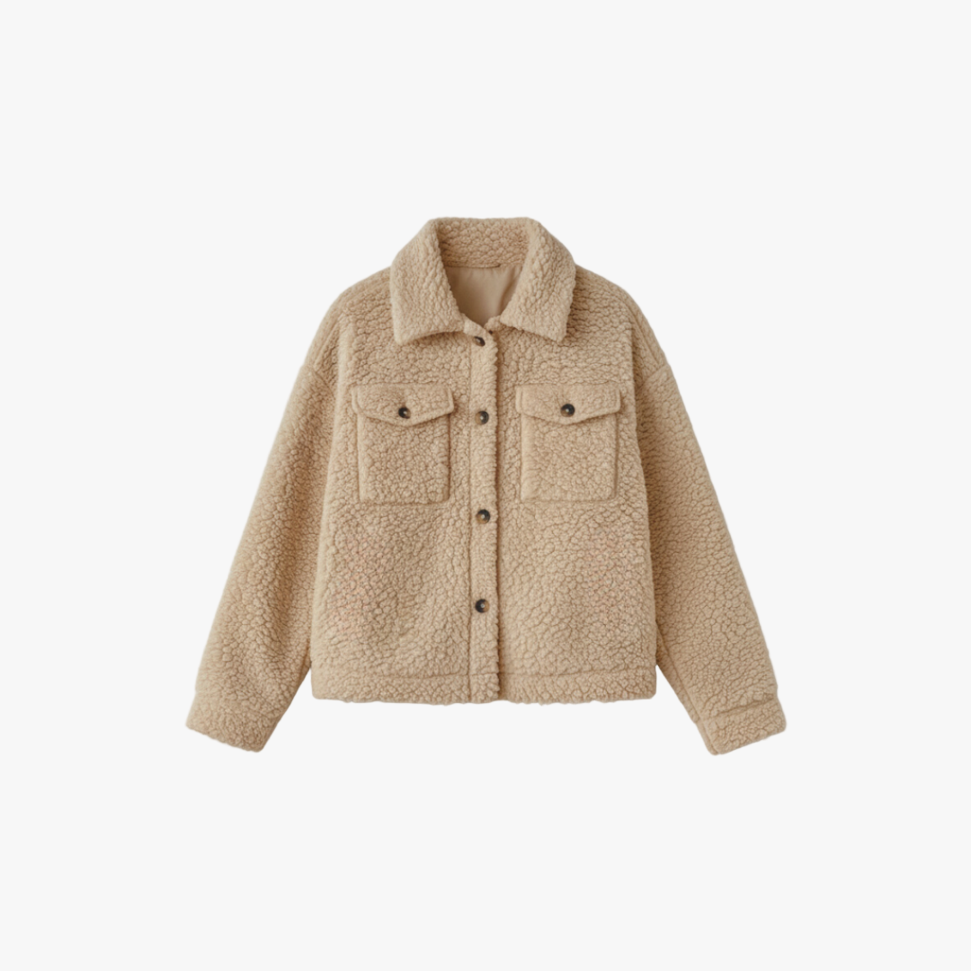 The Harper Teddy Jacket Beige-jacket-Loucelia-S-Loucelia