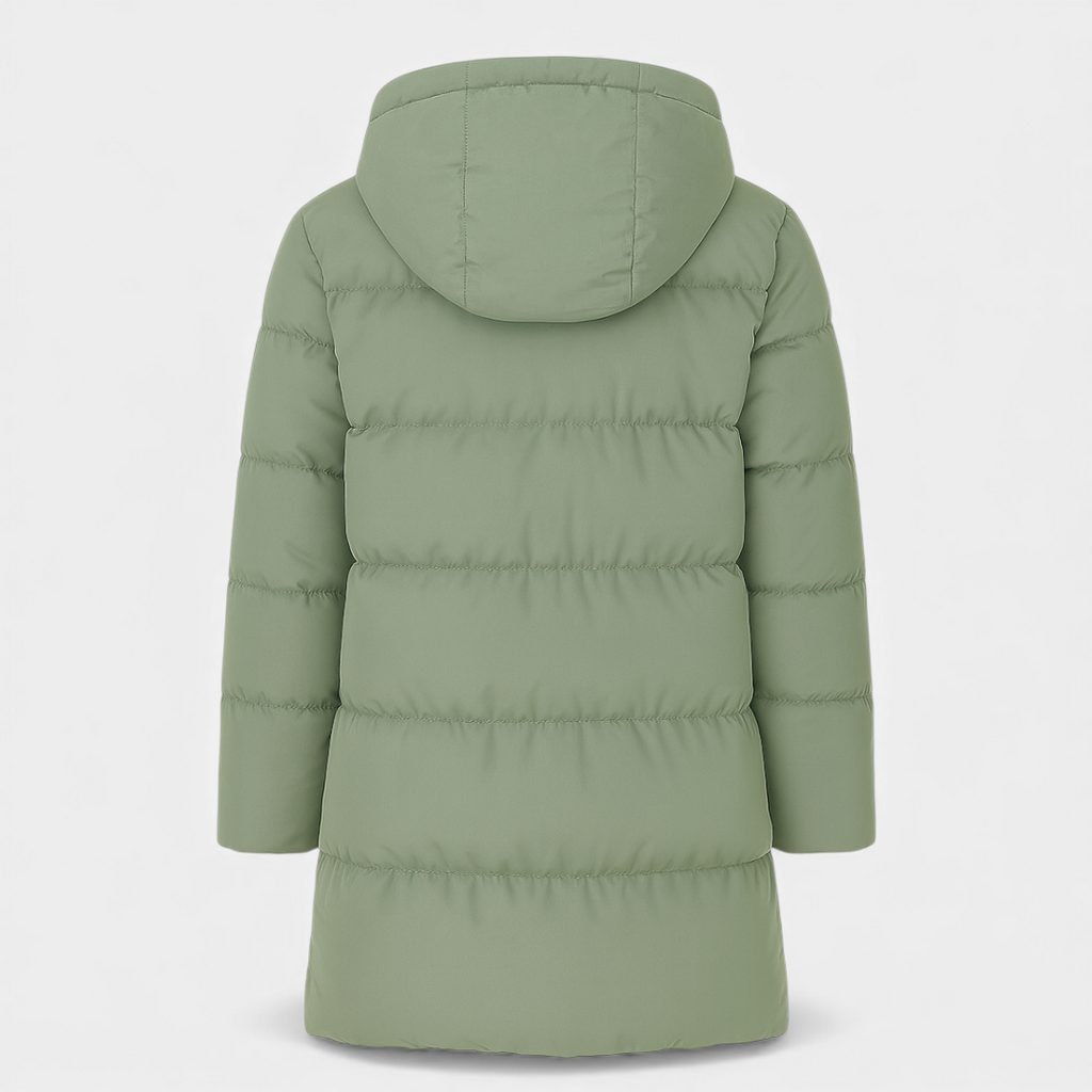 Hooded Quilted Puffer Coat for Women-Jackets-Loucelia-Green-S-Loucelia