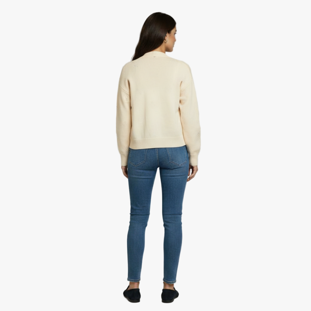 The Imara Tie-Front Cardigan Cream-sweater-Loucelia-S-Loucelia