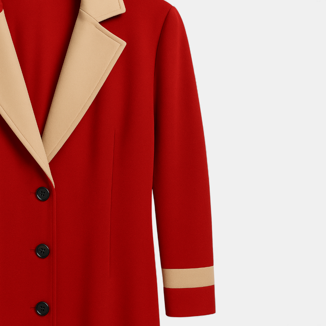 Long Trench Coat for Women-Coats-Loucelia-Red-XS-Loucelia