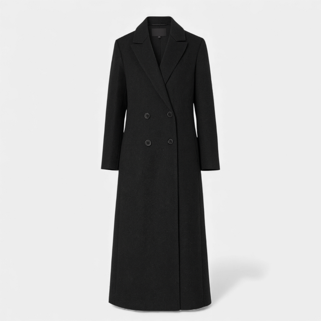 Longline Tailored Coat for Women_Black-Coats-Loucelia-Black-XS-Loucelia