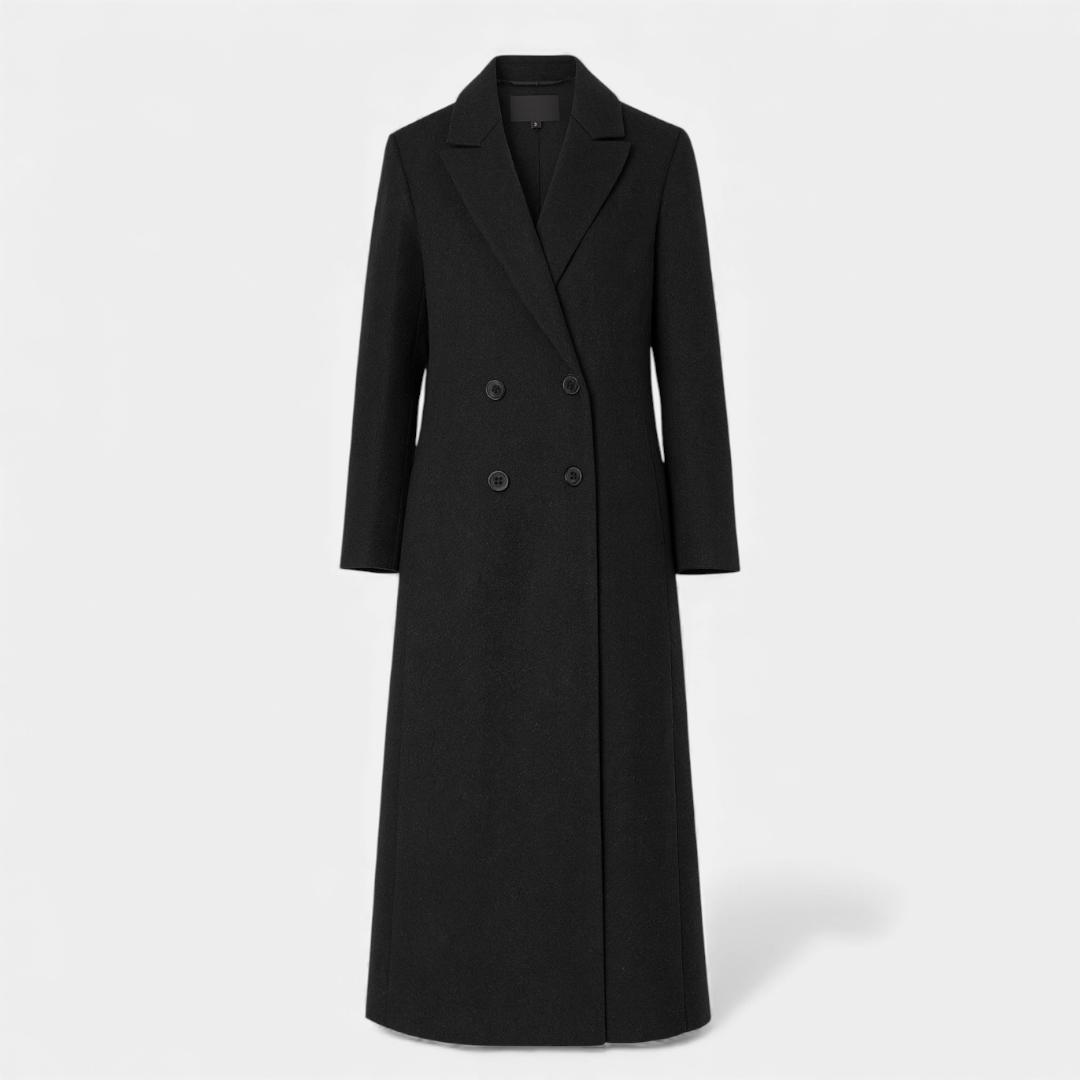 Longline Tailored Coat for Women_Black-Coats-Loucelia-Black-XS-Loucelia