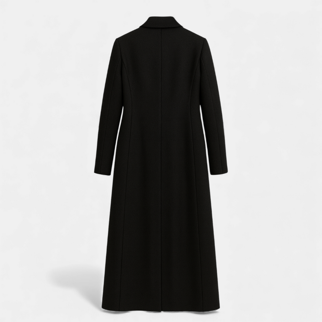 Longline Tailored Coat for Women-Coats-Loucelia-Black-XS-Loucelia