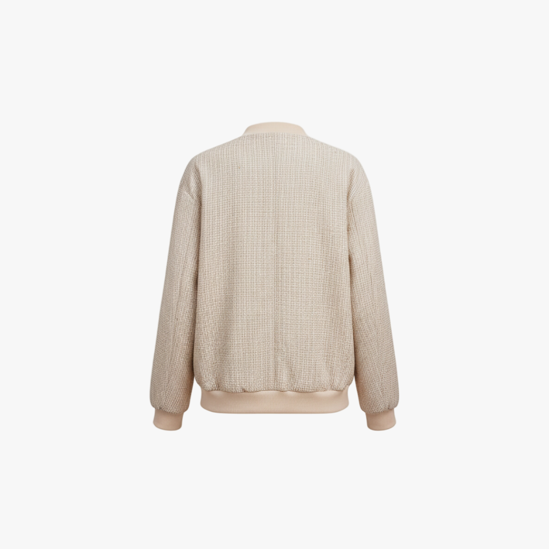 The Maren Bomber Jacket Beige-jacket-Loucelia-S-Loucelia