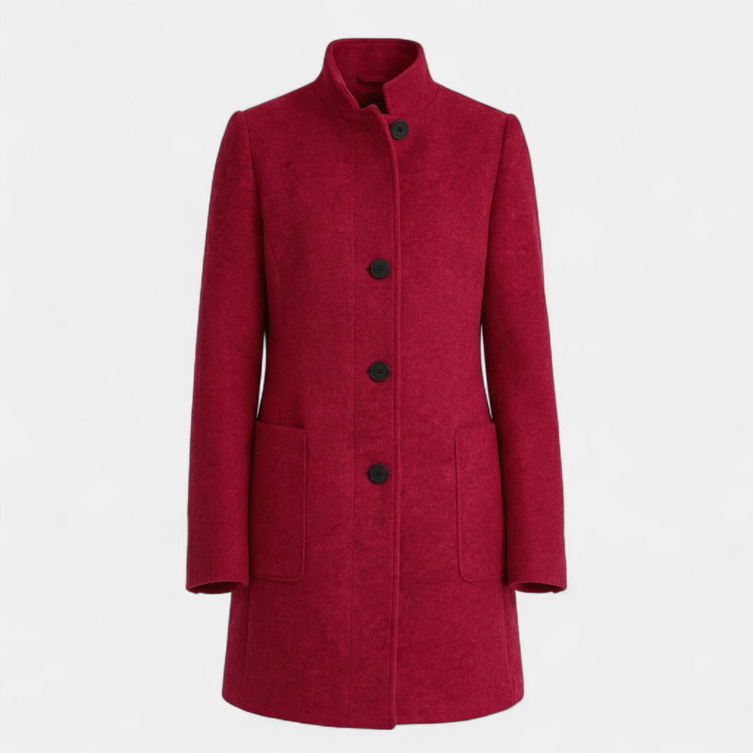 Single Breasted Longline Coat for Women-Coat-Loucelia-Beige-S-Loucelia