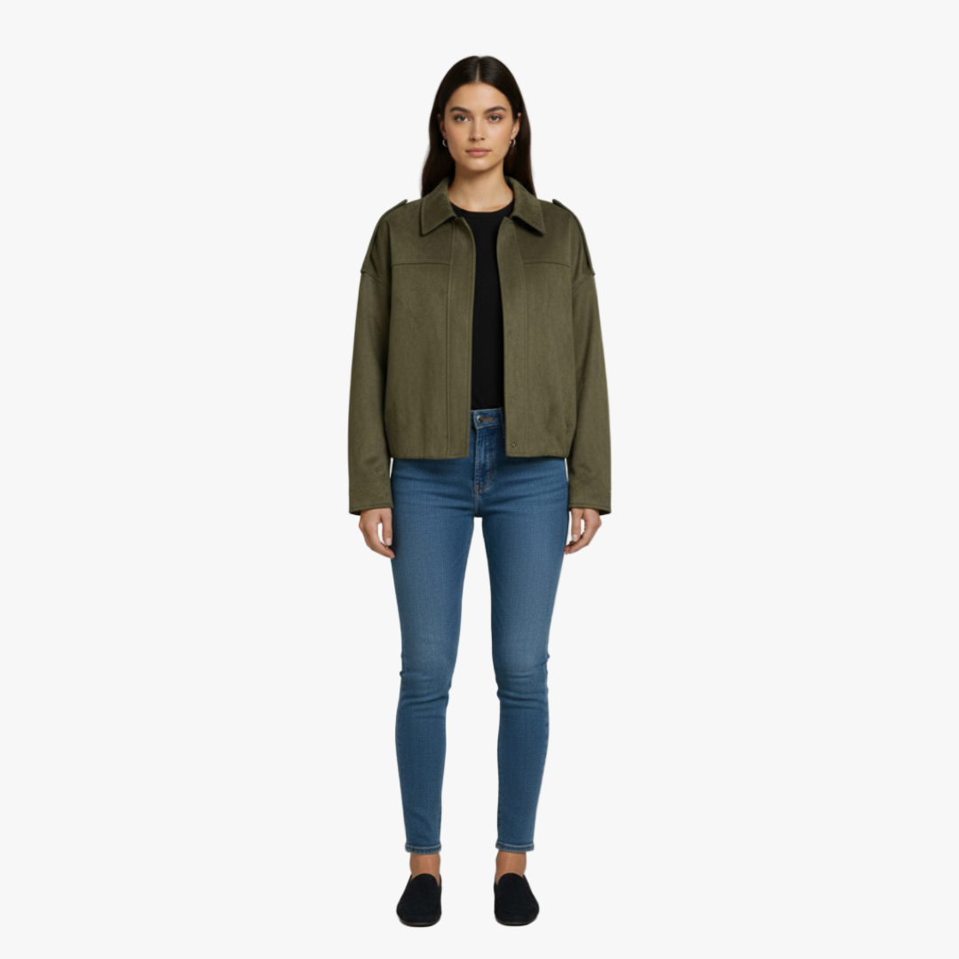 The Sloane Zip-Up Jacket Green-jacket-Loucelia-S-Loucelia