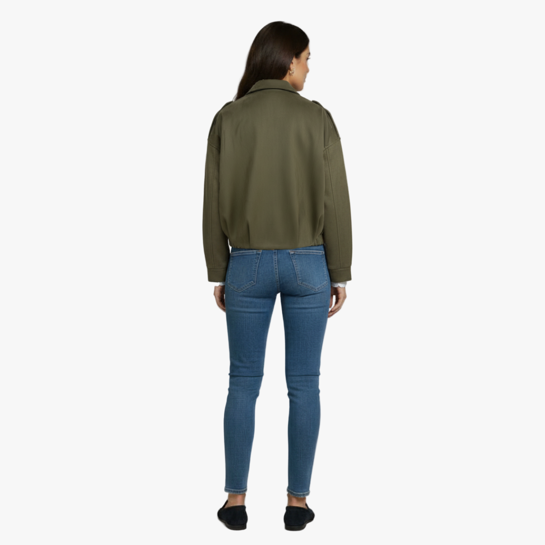 The Sloane Zip-Up Jacket Green-jacket-Loucelia-S-Loucelia