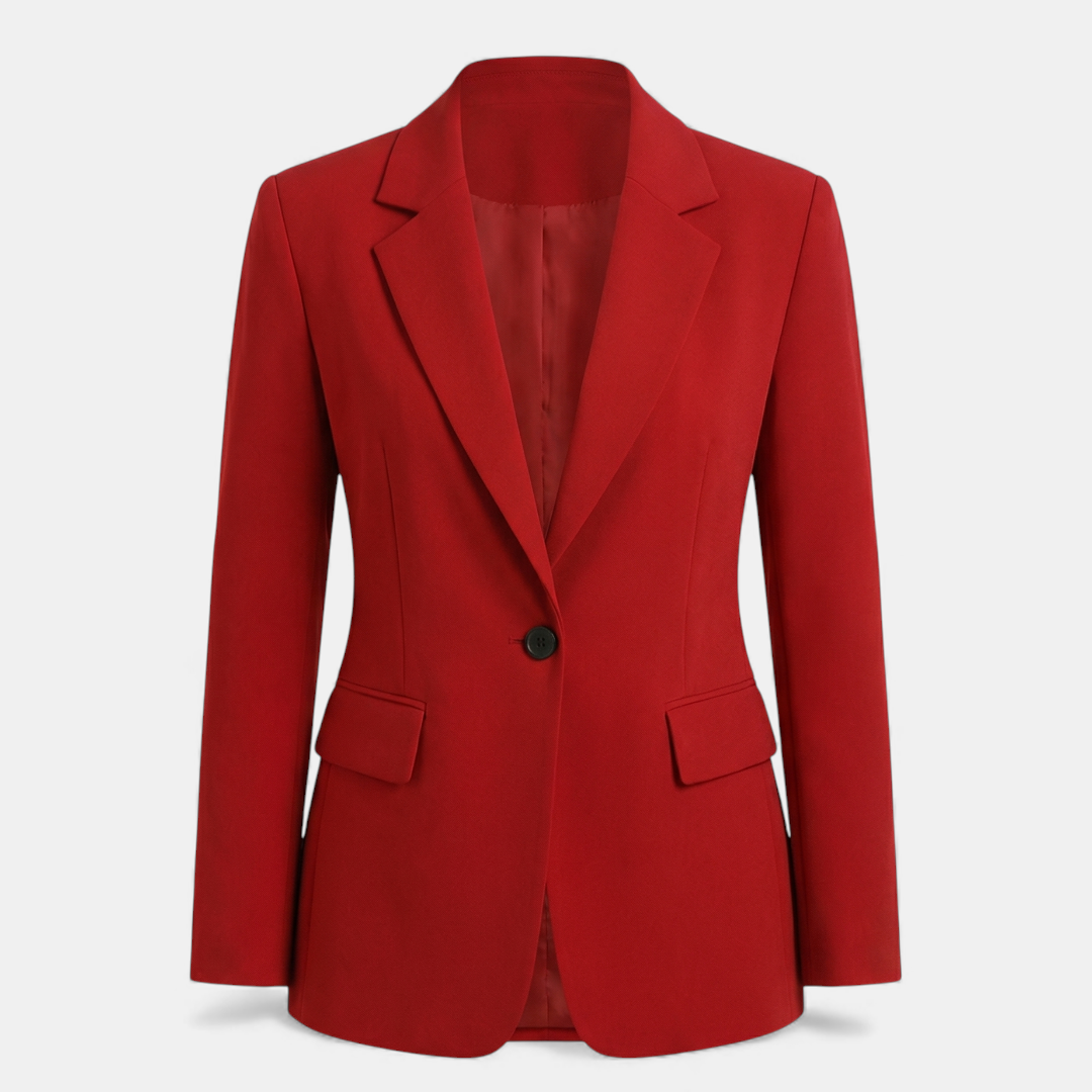 Tailored Single Button Blazer for Women-Blazers-Loucelia-Wine Red-S-Loucelia
