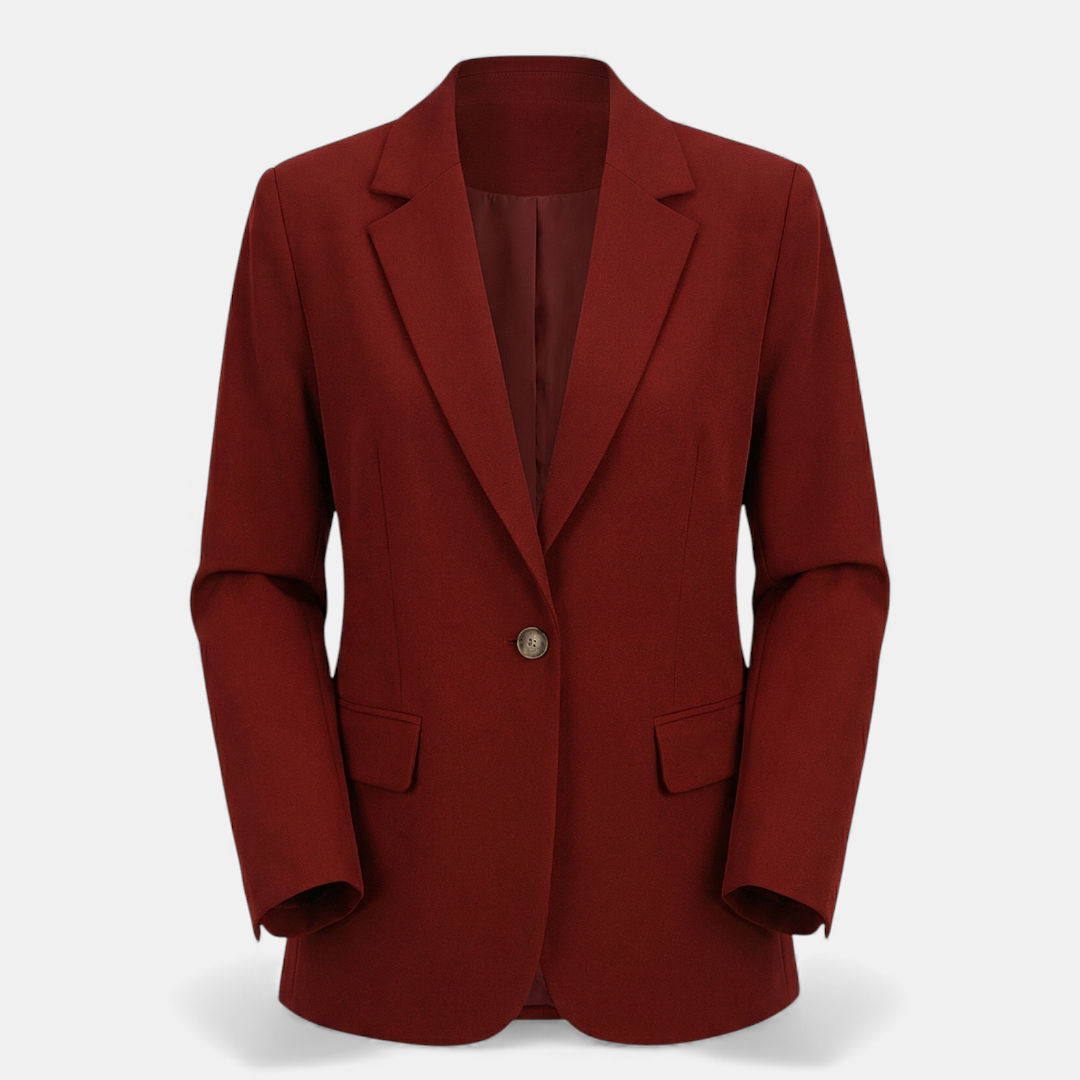 Tailored Single Button Blazer for Women-Blazers-Loucelia-Wine Red-S-Loucelia