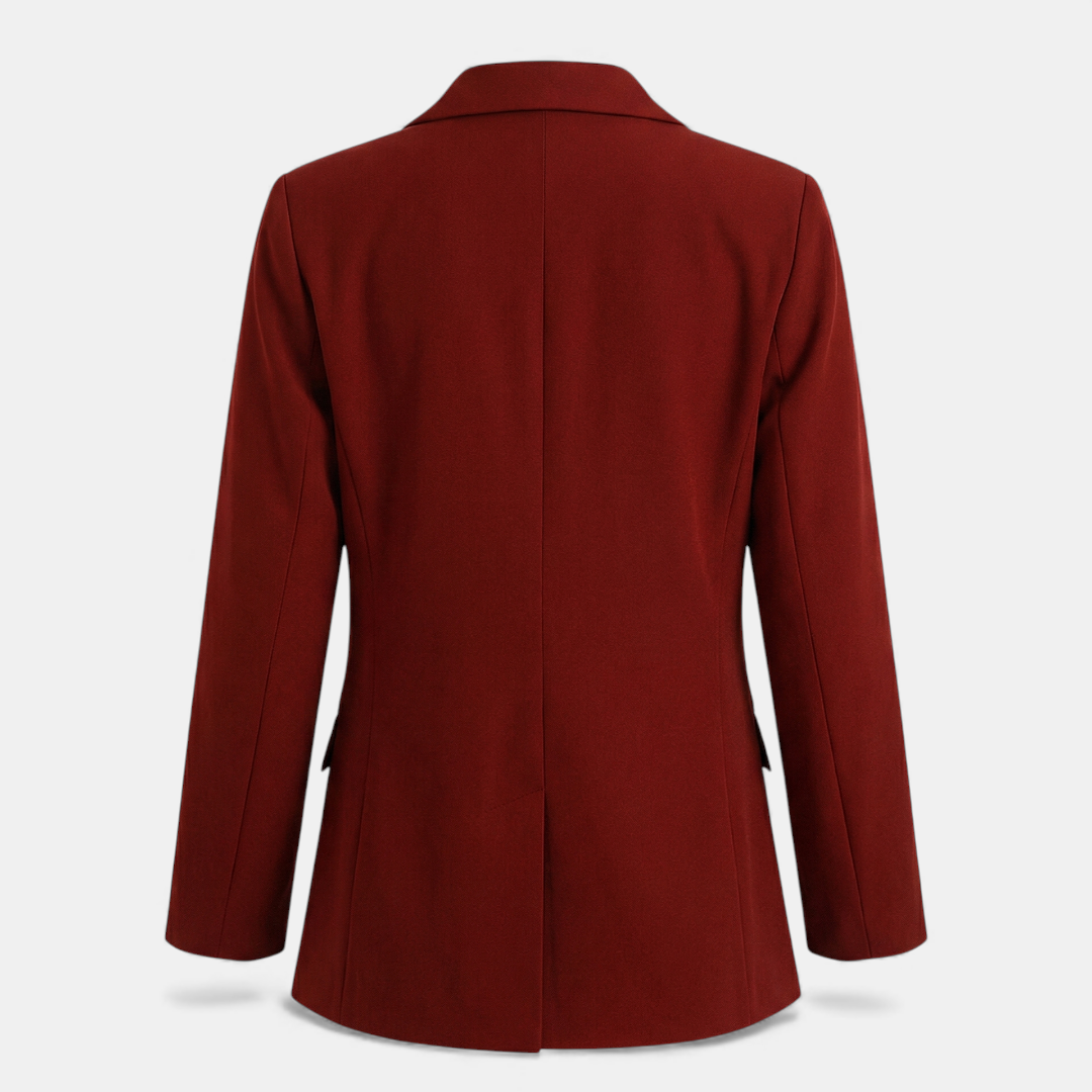 Tailored Single Button Blazer for Women-Blazers-Loucelia-Wine Red-S-Loucelia