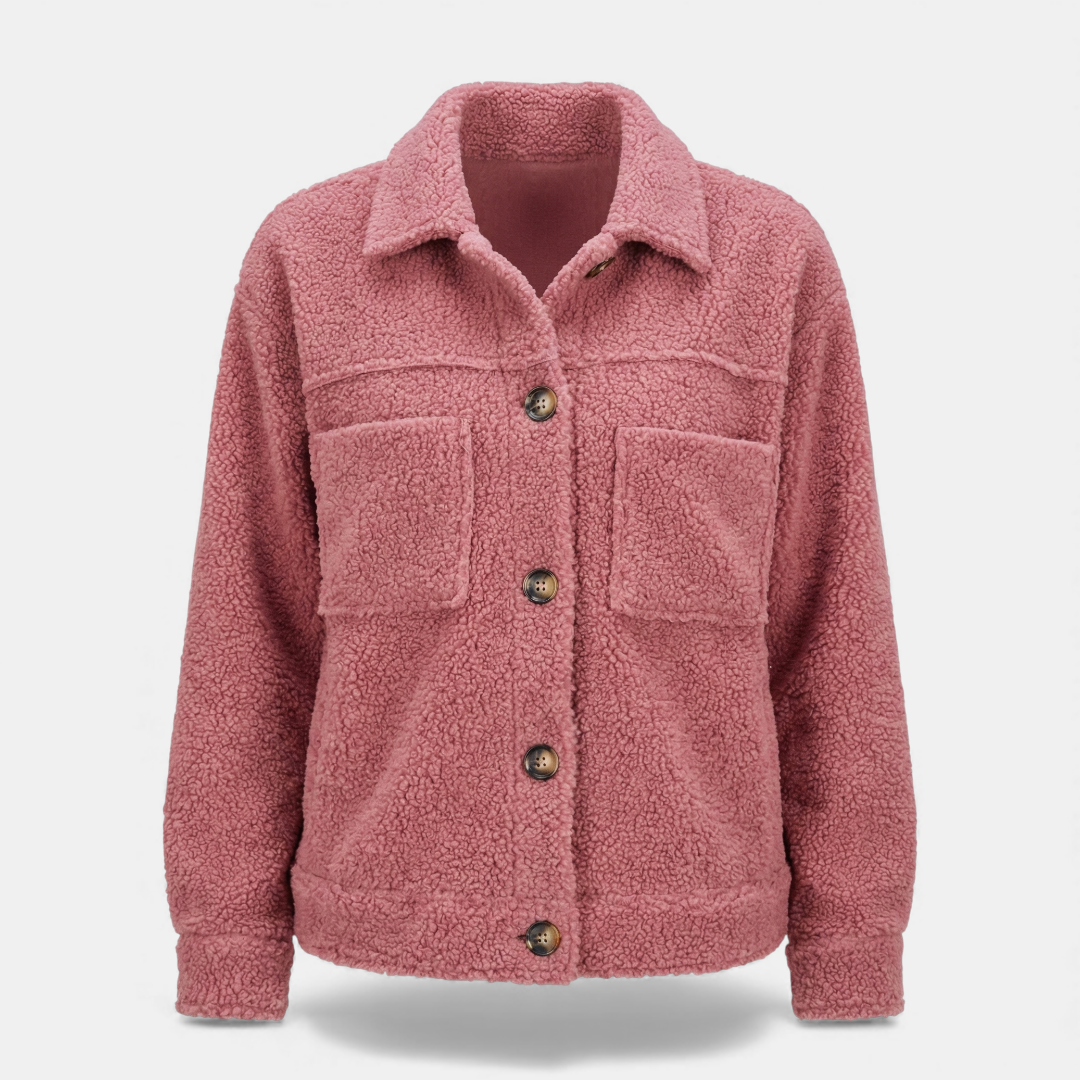 Textured Button Up Jacket for Women-Jackets-Loucelia-Green-XS-Loucelia