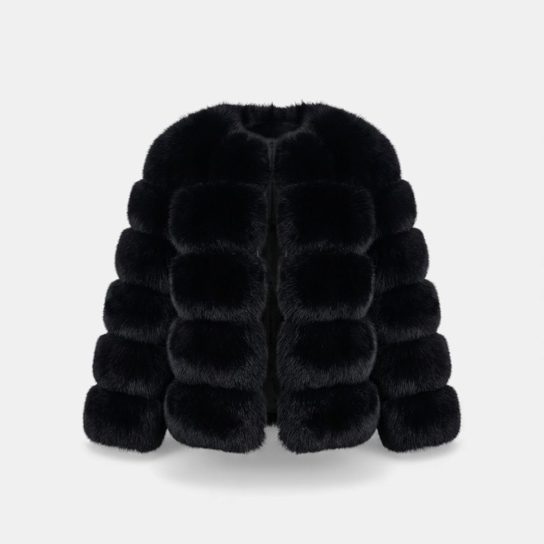 Textured Faux Fur Jacket for Women-Jackets-Loucelia-Brown-S-Loucelia