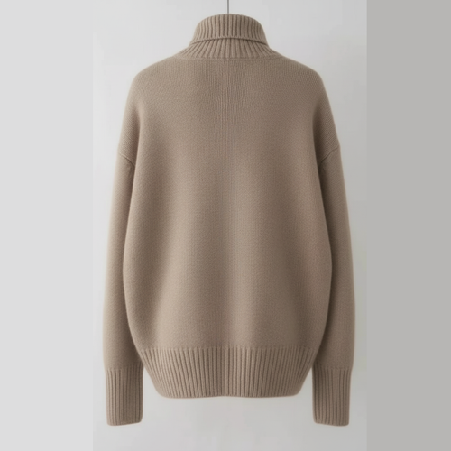 The Amara Roll-Neck Jumper Beige-sweater-Loucelia-2XS-Loucelia