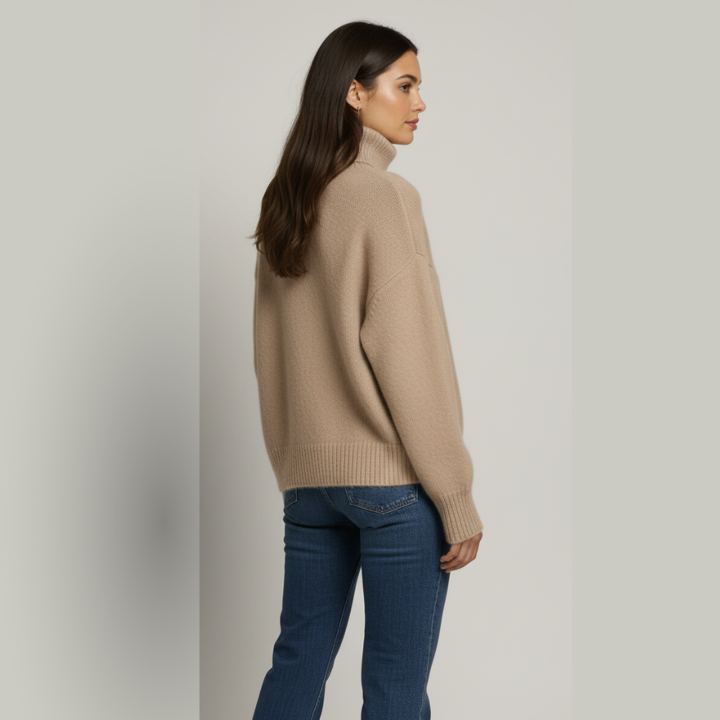 The Amara Roll-Neck Jumper Beige-sweater-Loucelia-2XS-Loucelia