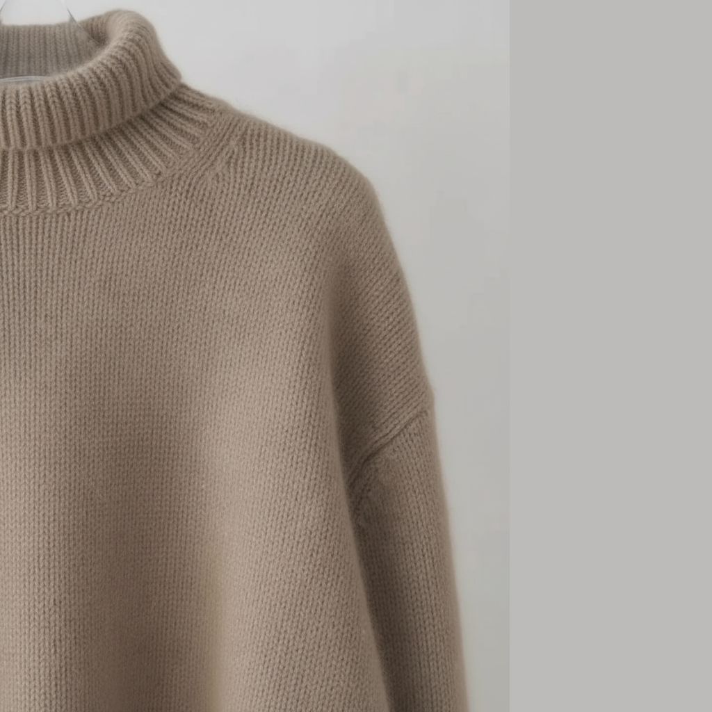 The Amara Roll-Neck Jumper Beige-sweater-Loucelia-2XS-Loucelia