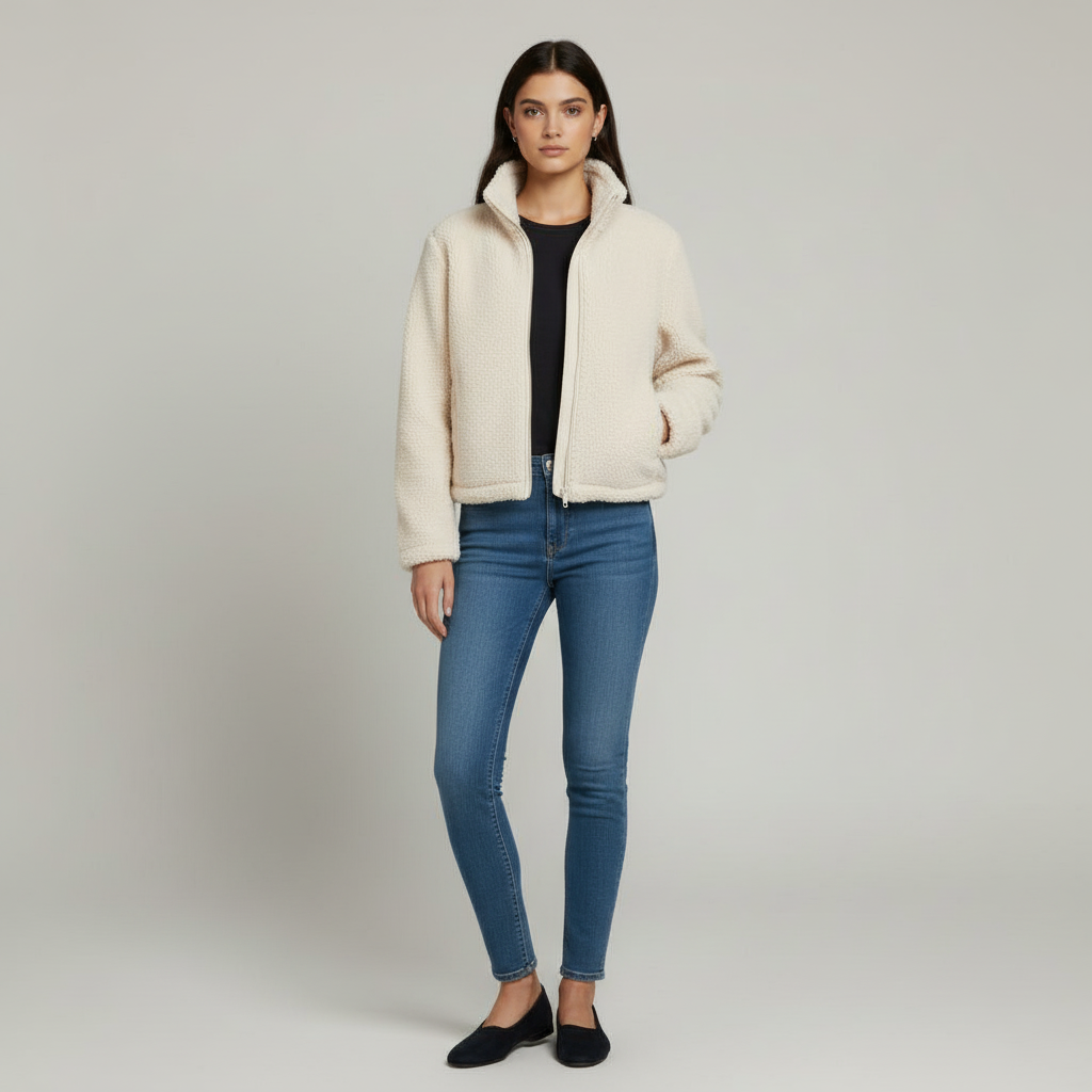 The Aria Zip-Up Jacket White-jacket-Loucelia-S-Loucelia