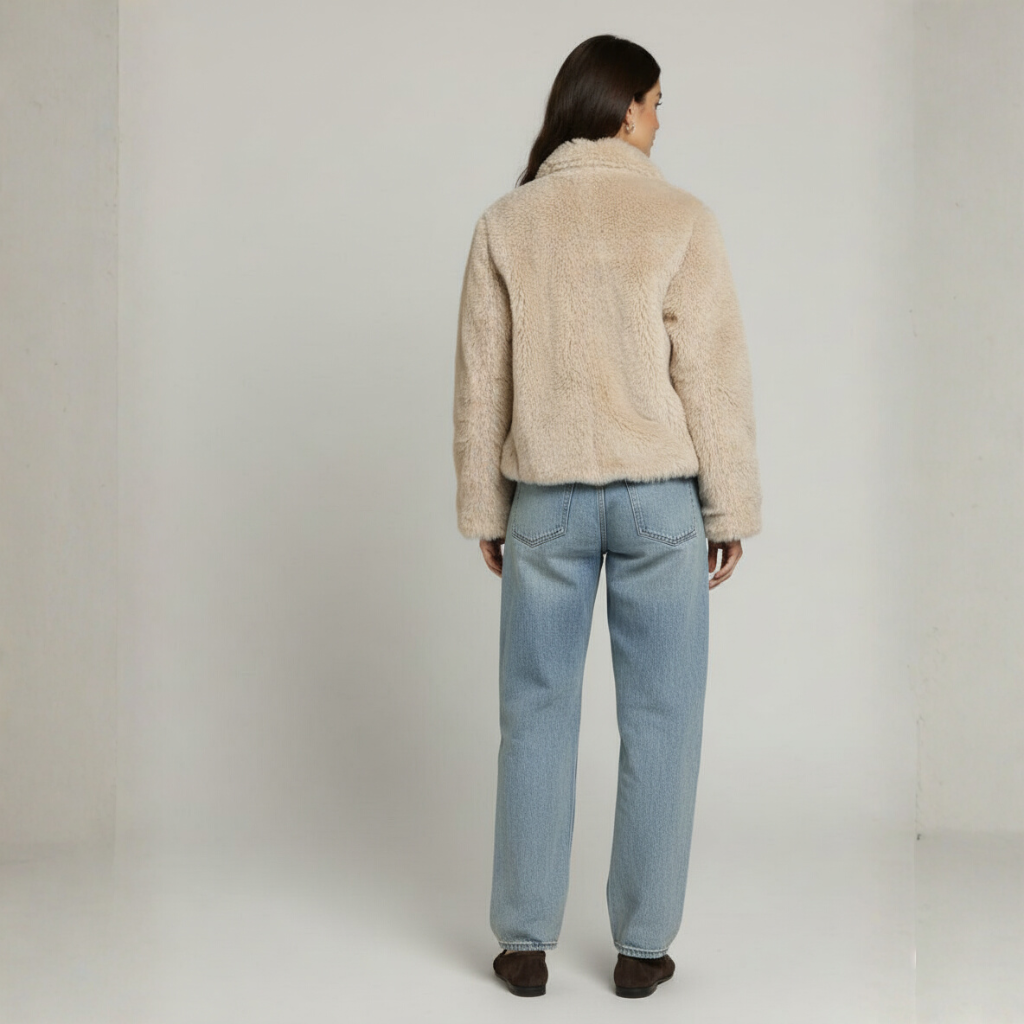 The Arlea Faux Fur Jacket Cream-jacket-Loucelia-S-Loucelia