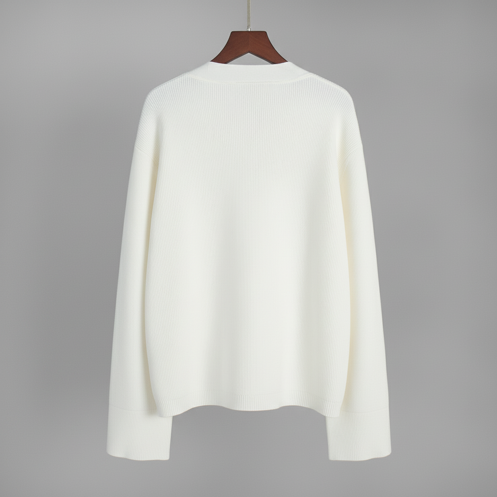 The Camille Button Cardigan White-cardigan-Loucelia-S-Loucelia