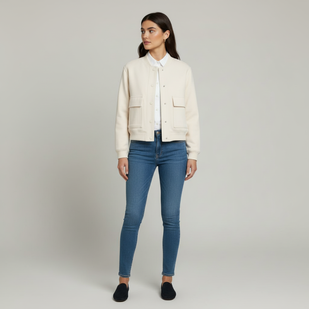 The Celine Utility Bomber Jacket White-jacket-Loucelia-S-Loucelia